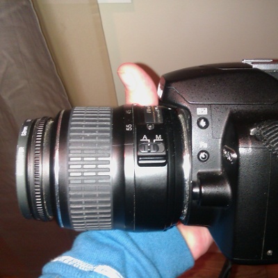 Nikon D40 DSLR Camera and finger